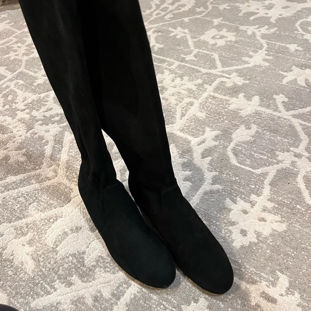 Stuart Weitzman Black Over-the-Knee Suede Boots